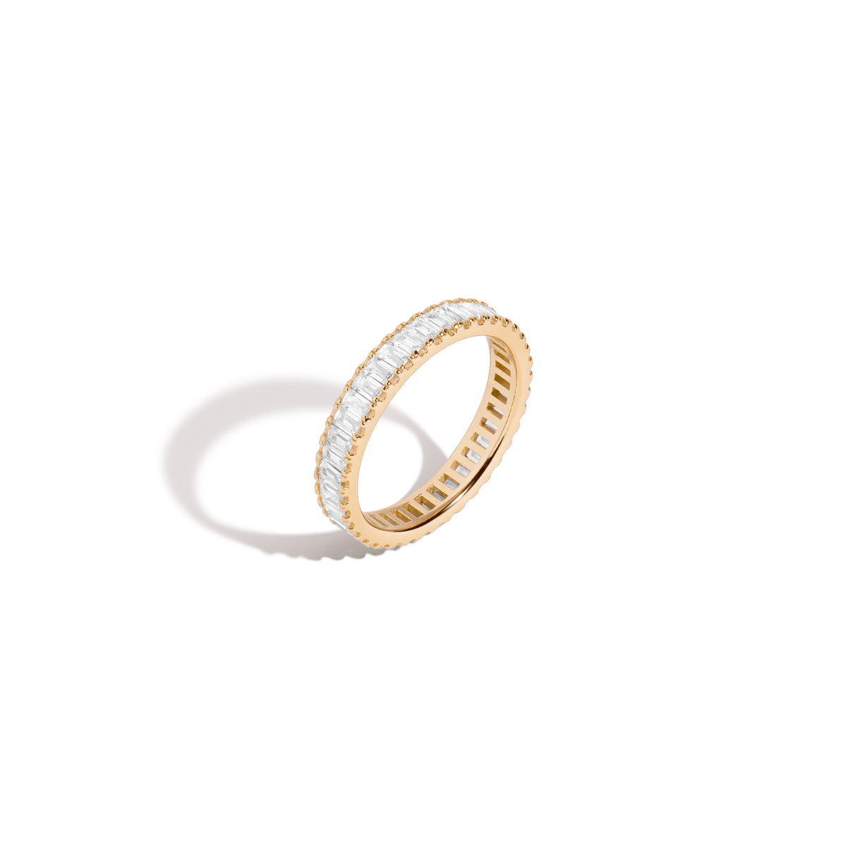 Lab Grown White Sapphire Baguette Eternity Ring