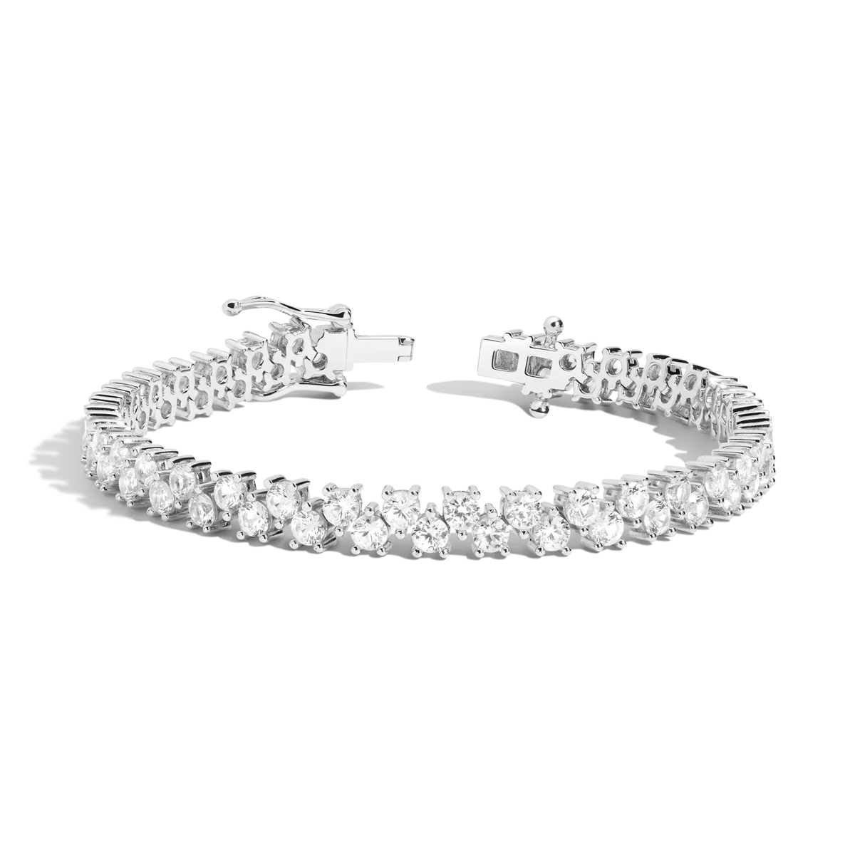 Floating Lab Grown White Sapphire Tennis Bracelet