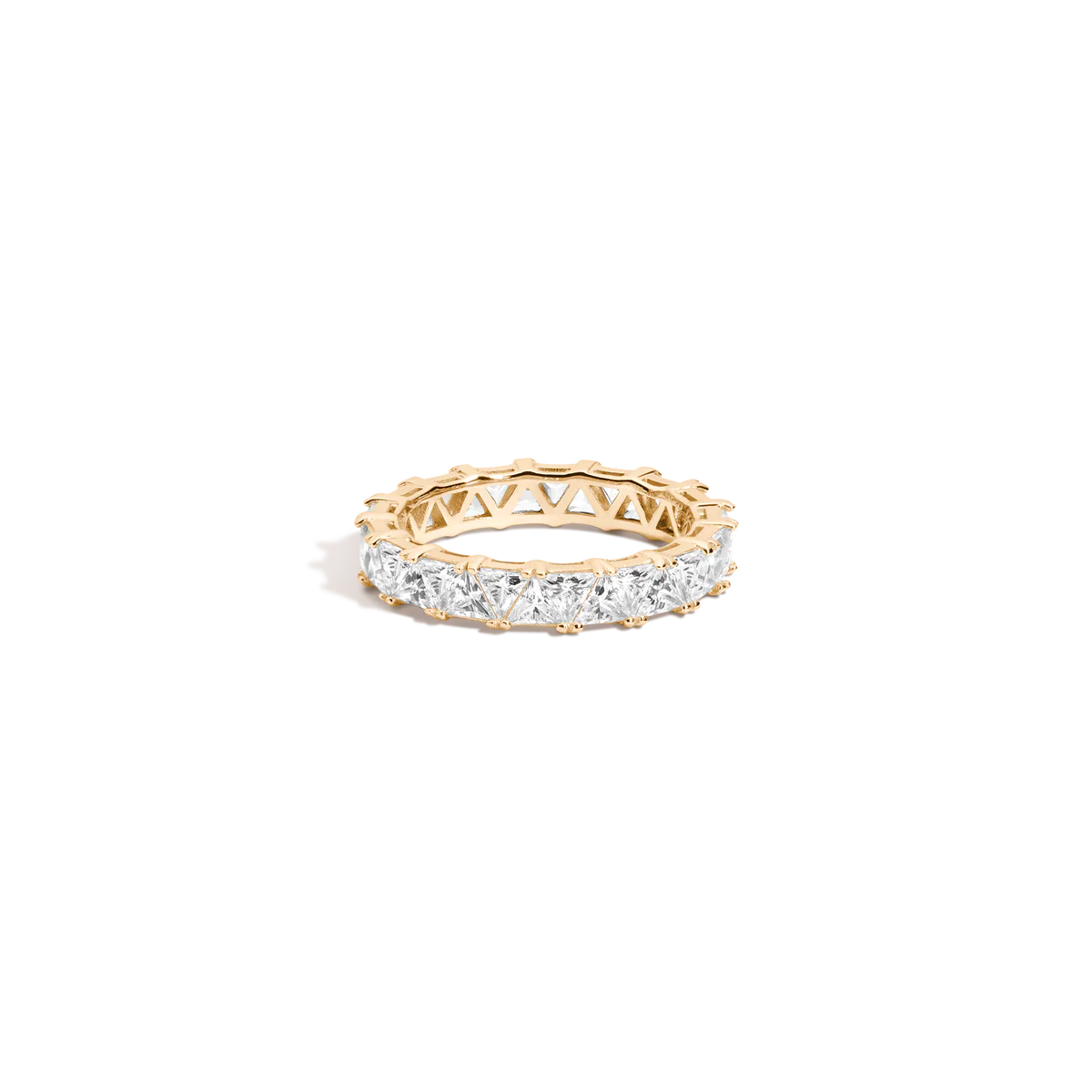 Lab Grown White Sapphire Trillion Eternity Ring