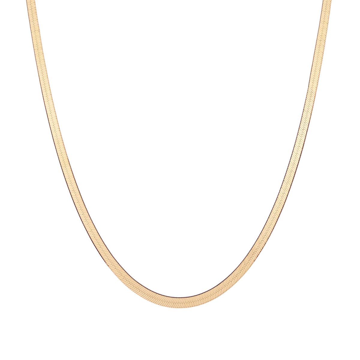 Gold Herringbone Chain Necklace