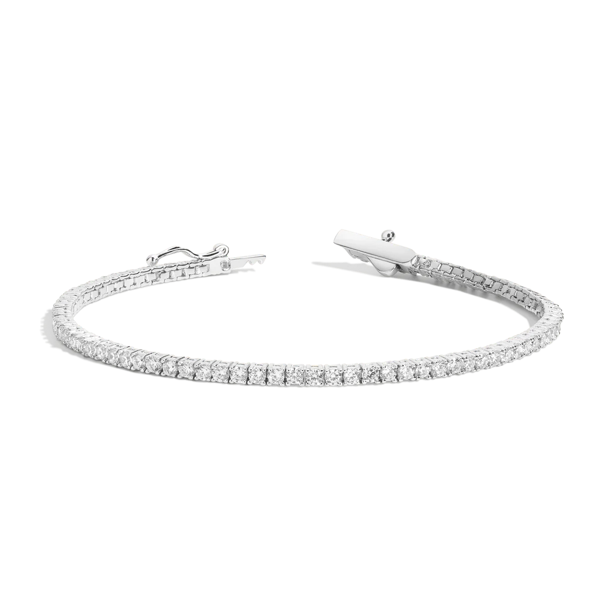Lab Grown White Sapphire Tennis Bracelet